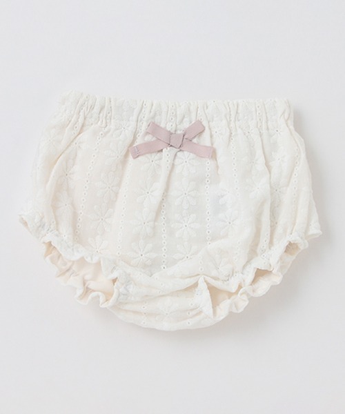 petit main（プティマイン）の「段フリルカバーパンツ（その他パンツ・キッズ・マルチ/ブルー/オフホワイト/ダークグリーン・80ｃｍ/70cm）」の2枚目の写真