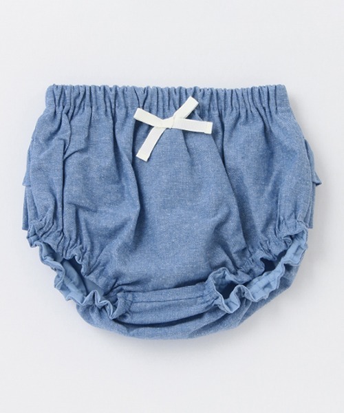 petit main（プティマイン）の「段フリルカバーパンツ（その他パンツ・キッズ・マルチ/ブルー/オフホワイト/ダークグリーン・80ｃｍ/70cm）」の4枚目の写真