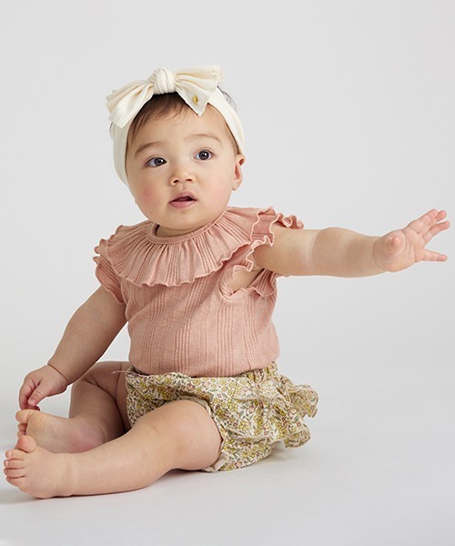 petit main（プティマイン）の「段フリルカバーパンツ（その他パンツ・キッズ・マルチ/ブルー/オフホワイト/ダークグリーン・80ｃｍ/70cm）」の6枚目の写真