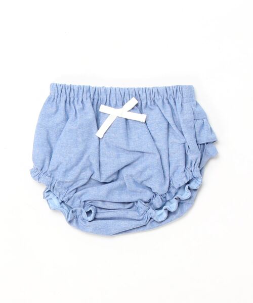 petit main（プティマイン）の「段フリルカバーパンツ（その他パンツ・キッズ・マルチ/ブルー/オフホワイト/ダークグリーン・80ｃｍ/70cm）」の8枚目の写真