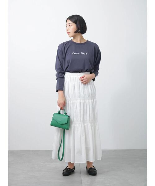 Lugnoncure(ルノンキュール)の「シャーリングスカート(スカート・レディース・ブラック/オフホワイト/ラベンダー/グリーン・フリ-)」の19枚目の写真