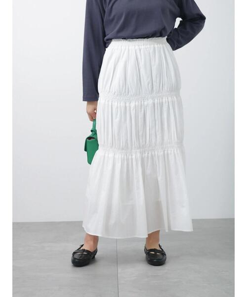 Lugnoncure(ルノンキュール)の「シャーリングスカート(スカート・レディース・ブラック/オフホワイト/ラベンダー/グリーン・フリ-)」の22枚目の写真