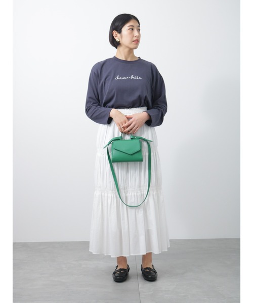 Lugnoncure(ルノンキュール)の「シャーリングスカート(スカート・レディース・ブラック/オフホワイト/ラベンダー/グリーン・フリ-)」の9枚目の写真