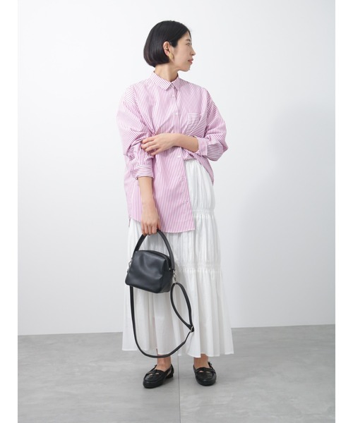 Lugnoncure(ルノンキュール)の「シャーリングスカート(スカート・レディース・ブラック/オフホワイト/ラベンダー/グリーン・フリ-)」の8枚目の写真