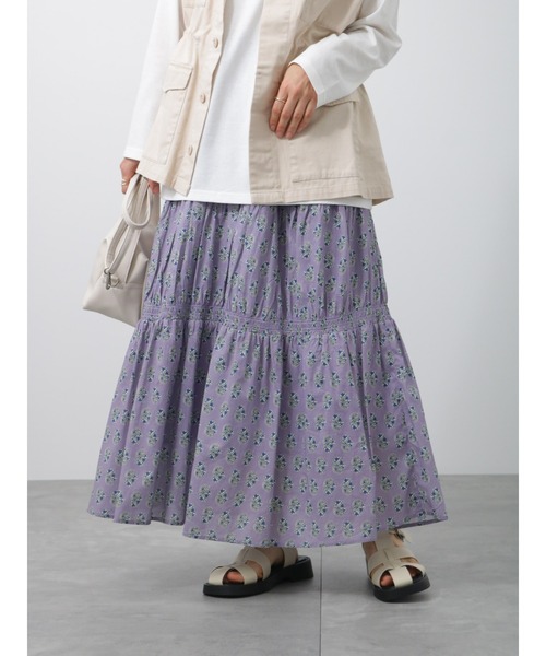 Lugnoncure(ルノンキュール)の「シャーリングスカート(スカート・レディース・ブラック/オフホワイト/ラベンダー/グリーン・フリ-)」の15枚目の写真