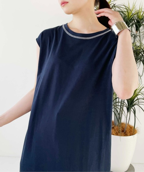 Meli rich（メリーリッチ）の「バックオープンステッチデザインワンピース（ワンピース・レディース・オフホワイト/ベージュ/ネイビー/レッド・MEDIUM）」の5枚目の写真