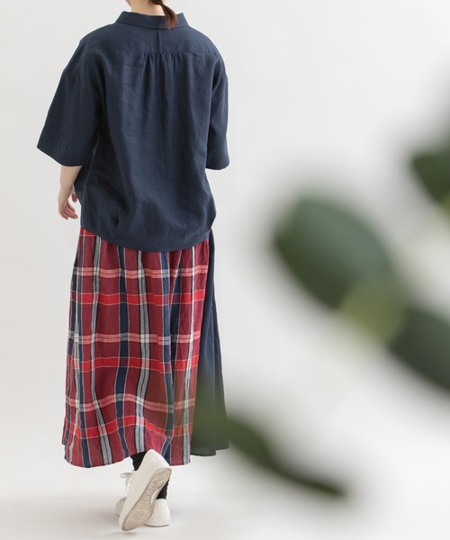 nop de nod（ノップドゥノッド）の「リネン先染チェック切り替え