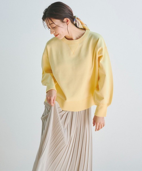 Droite lautreamont(ドロワットロートレアモン)の「カラースウェットライクニット《手洗い可能》(ニット/セーター・レディース・ブルー/オフホワイト/ブラック/ピンク/イエロー・M)」の5枚目の写真