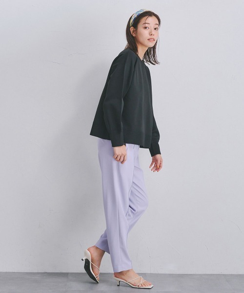 Droite lautreamont(ドロワットロートレアモン)の「カラースウェットライクニット《手洗い可能》(ニット/セーター・レディース・ブルー/オフホワイト/ブラック/ピンク/イエロー・M)」の12枚目の写真