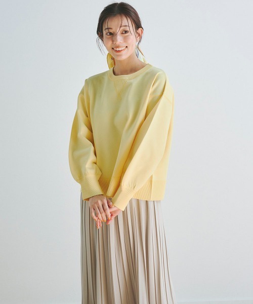 Droite lautreamont(ドロワットロートレアモン)の「カラースウェットライクニット《手洗い可能》(ニット/セーター・レディース・ブルー/オフホワイト/ブラック/ピンク/イエロー・M)」の10枚目の写真