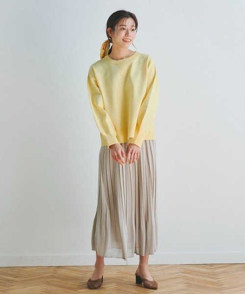 Droite lautreamont(ドロワットロートレアモン)の「カラースウェットライクニット《手洗い可能》(ニット/セーター・レディース・ブルー/オフホワイト/ブラック/ピンク/イエロー・M)」の20枚目の写真