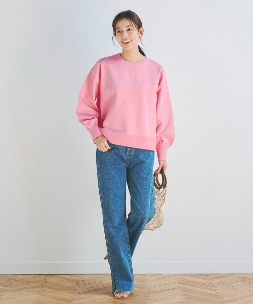 Droite lautreamont(ドロワットロートレアモン)の「カラースウェットライクニット《手洗い可能》(ニット/セーター・レディース・ブルー/オフホワイト/ブラック/ピンク/イエロー・M)」の18枚目の写真