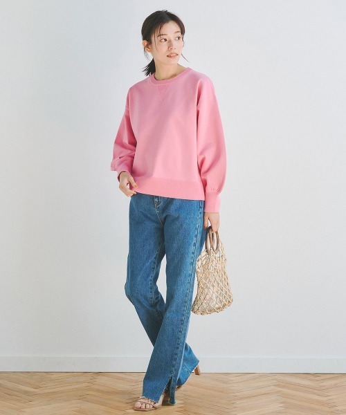 Droite lautreamont(ドロワットロートレアモン)の「カラースウェットライクニット《手洗い可能》(ニット/セーター・レディース・ブルー/オフホワイト/ブラック/ピンク/イエロー・M)」の14枚目の写真