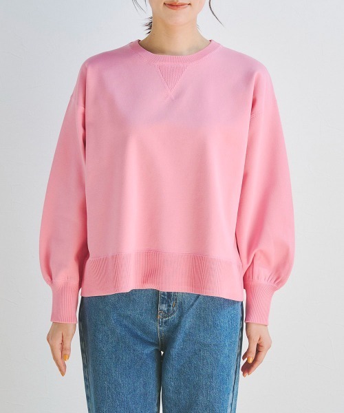 Droite lautreamont(ドロワットロートレアモン)の「カラースウェットライクニット《手洗い可能》(ニット/セーター・レディース・ブルー/オフホワイト/ブラック/ピンク/イエロー・M)」の17枚目の写真