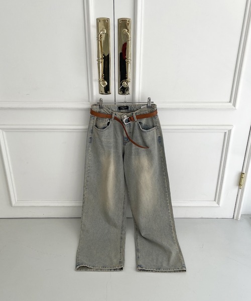 UNE MANSION（ユヌマンション）の「【男女兼用/UNISEX】オールドウォッシングビンテージワイドデニム（デニムパンツ・レディース・ブルー系その他/ブラウン系その他/ブラック/ブルー・SMALL/MEDIUM/LARGE）」の14枚目の写真