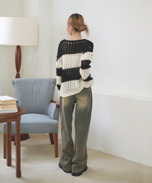 UNE MANSION（ユヌマンション）の「【男女兼用/UNISEX】オールドウォッシングビンテージワイドデニム（デニムパンツ・レディース・ブルー系その他/ブラウン系その他/ブラック/ブルー・SMALL/MEDIUM/LARGE）」の18枚目の写真