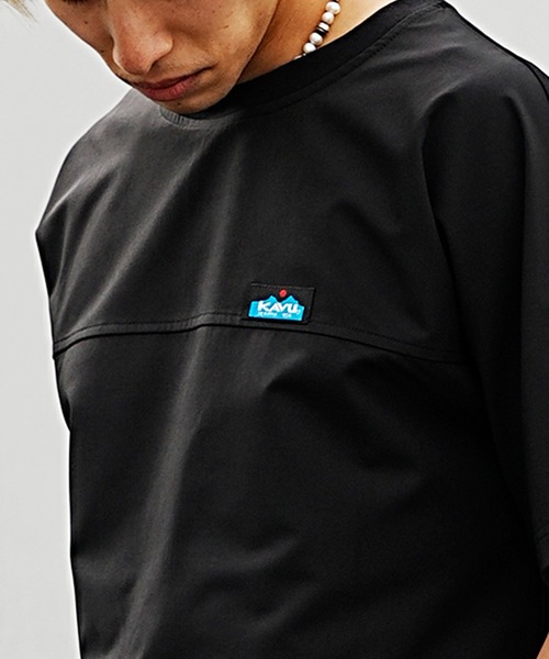 KAVU（カブー）の「KAVU/カブー SHELTECH SHIRTS Tシャツ/カットソー/半袖 シェルテック/吸水速乾/接触冷感 19821264（Tシャツ/カットソー・メンズ・ベージュ/ブラック・L/S/M）」の3枚目の写真