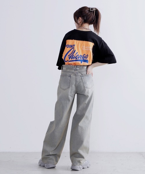 Figments(フィグメンツ)の「ダメージデニムパンツ(デニムパンツ・レディース・ライトブルー・SMALL/MEDIUM)」の3枚目の写真