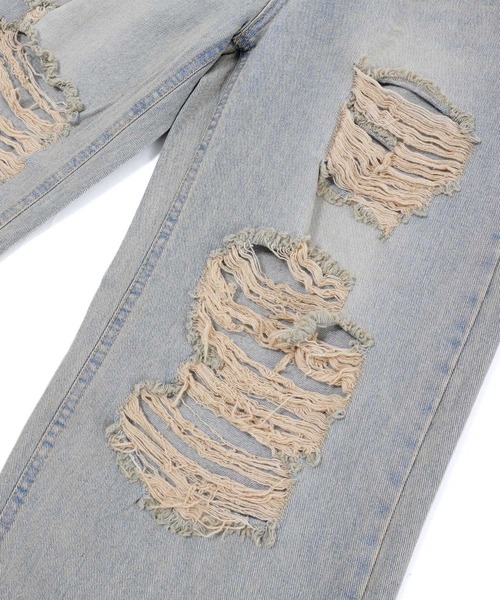 Figments(フィグメンツ)の「ダメージデニムパンツ(デニムパンツ・レディース・ライトブルー・SMALL/MEDIUM)」の8枚目の写真