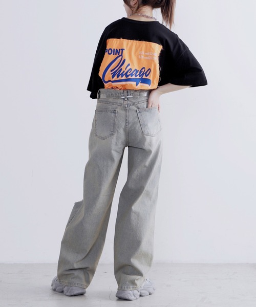 Figments(フィグメンツ)の「ダメージデニムパンツ(デニムパンツ・レディース・ライトブルー・SMALL/MEDIUM)」の14枚目の写真