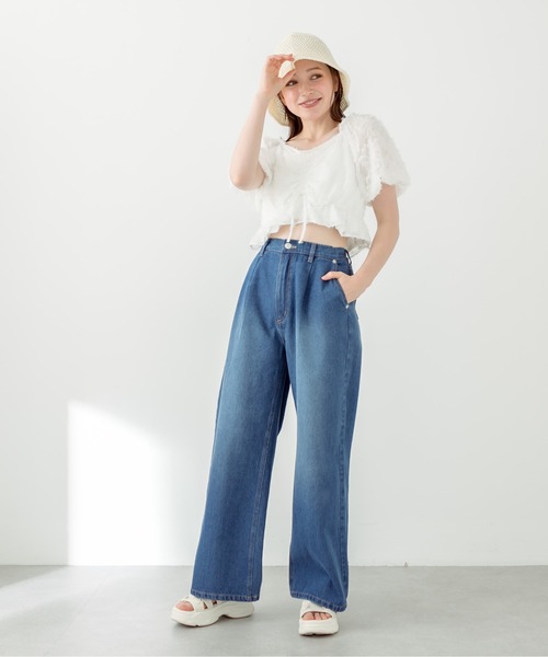 OLIVE des OLIVE（オリーブデオリーブ）の「胸くしゅバルーンブラウス　1031040380（シャツ/ブラウス・レディース・ブラック/ホワイト/レッド/オフホワイト・FREE）」の5枚目の写真