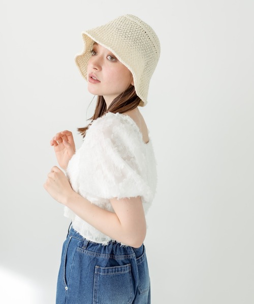 OLIVE des OLIVE（オリーブデオリーブ）の「胸くしゅバルーンブラウス　1031040380（シャツ/ブラウス・レディース・ブラック/ホワイト/レッド/オフホワイト・FREE）」の9枚目の写真