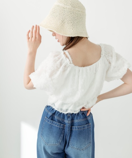 OLIVE des OLIVE（オリーブデオリーブ）の「胸くしゅバルーンブラウス　1031040380（シャツ/ブラウス・レディース・ブラック/ホワイト/レッド/オフホワイト・FREE）」の10枚目の写真