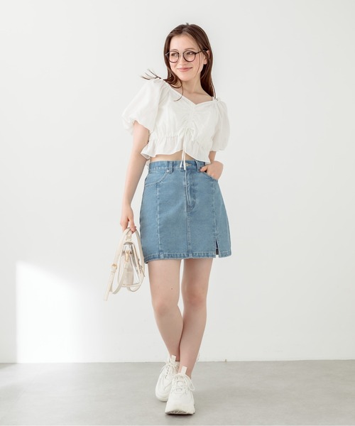 OLIVE des OLIVE（オリーブデオリーブ）の「胸くしゅバルーンブラウス　1031040380（シャツ/ブラウス・レディース・ブラック/ホワイト/レッド/オフホワイト・FREE）」の16枚目の写真