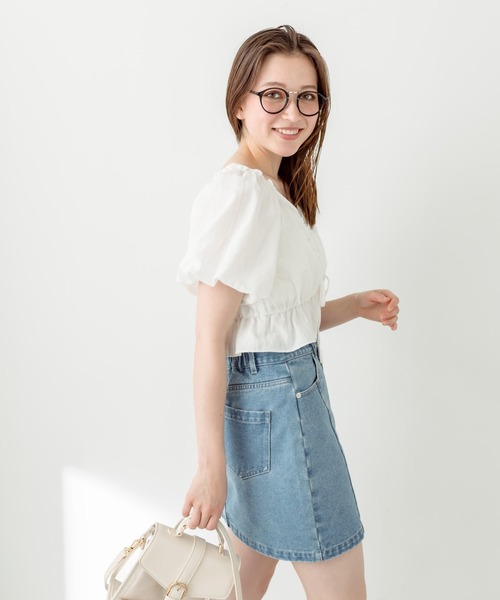 OLIVE des OLIVE（オリーブデオリーブ）の「胸くしゅバルーンブラウス　1031040380（シャツ/ブラウス・レディース・ブラック/ホワイト/レッド/オフホワイト・FREE）」の20枚目の写真