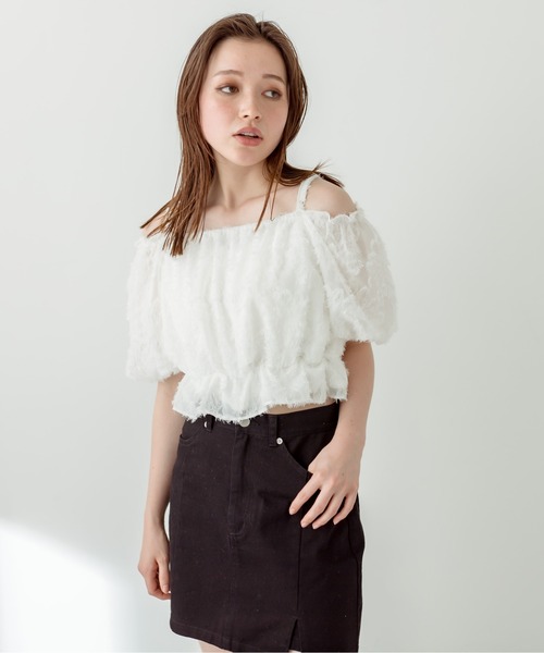 OLIVE des OLIVE（オリーブデオリーブ）の「胸くしゅバルーンブラウス　1031040380（シャツ/ブラウス・レディース・ブラック/ホワイト/レッド/オフホワイト・FREE）」の13枚目の写真