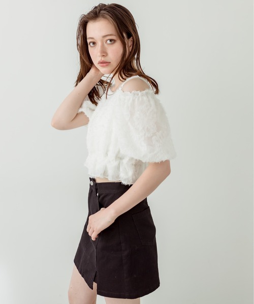 OLIVE des OLIVE（オリーブデオリーブ）の「胸くしゅバルーンブラウス　1031040380（シャツ/ブラウス・レディース・ブラック/ホワイト/レッド/オフホワイト・FREE）」の14枚目の写真