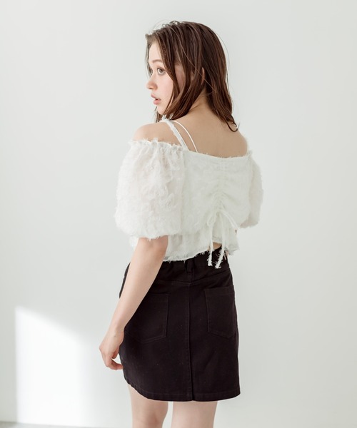 OLIVE des OLIVE（オリーブデオリーブ）の「胸くしゅバルーンブラウス　1031040380（シャツ/ブラウス・レディース・ブラック/ホワイト/レッド/オフホワイト・FREE）」の15枚目の写真