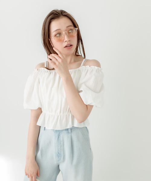 OLIVE des OLIVE（オリーブデオリーブ）の「胸くしゅバルーンブラウス　1031040380（シャツ/ブラウス・レディース・ブラック/ホワイト/レッド/オフホワイト・FREE）」の22枚目の写真