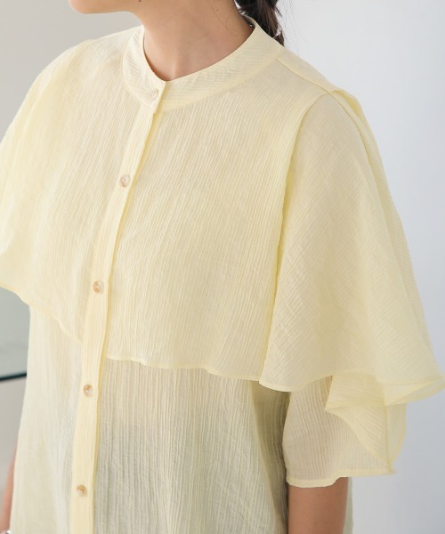 Bab(バブ)の「ラッフルハーフスリーブブラウス(シャツ/ブラウス・レディース・イエロー/ブラック/アイボリー・M)」の20枚目の写真