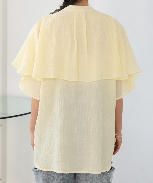 Bab(バブ)の「ラッフルハーフスリーブブラウス(シャツ/ブラウス・レディース・イエロー/ブラック/アイボリー・M)」の22枚目の写真