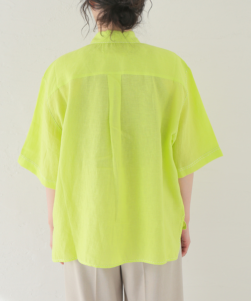 mii(ミー)の「【Mii / ミイ】 LINEN HALF SLEEVE SHIRT:シャツ(シャツ/ブラウス・レディース・イエロー・SMALL)」の14枚目の写真