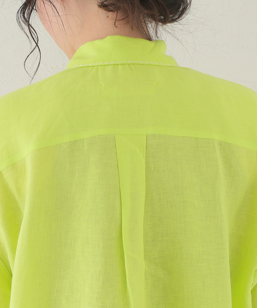 mii(ミー)の「【Mii / ミイ】 LINEN HALF SLEEVE SHIRT:シャツ(シャツ/ブラウス・レディース・イエロー・SMALL)」の2枚目の写真
