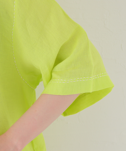 mii(ミー)の「【Mii / ミイ】 LINEN HALF SLEEVE SHIRT:シャツ(シャツ/ブラウス・レディース・イエロー・SMALL)」の16枚目の写真