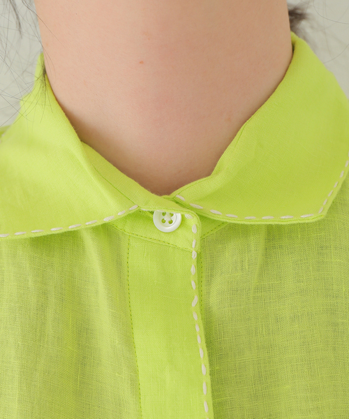 mii(ミー)の「【Mii / ミイ】 LINEN HALF SLEEVE SHIRT:シャツ(シャツ/ブラウス・レディース・イエロー・SMALL)」の5枚目の写真