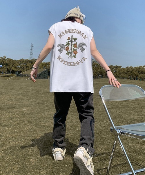 MGV(エムジーヴィー)の「フロントロゴイラストノースリーブ(タンクトップ・メンズ・ホワイト/ブラック/グレー・MEDIUM/LARGE/X-LARGE)」の10枚目の写真