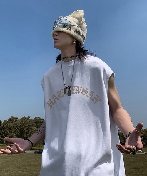 フロントロゴイラストノースリーブ（タンクトップ）｜MGV（エムジー