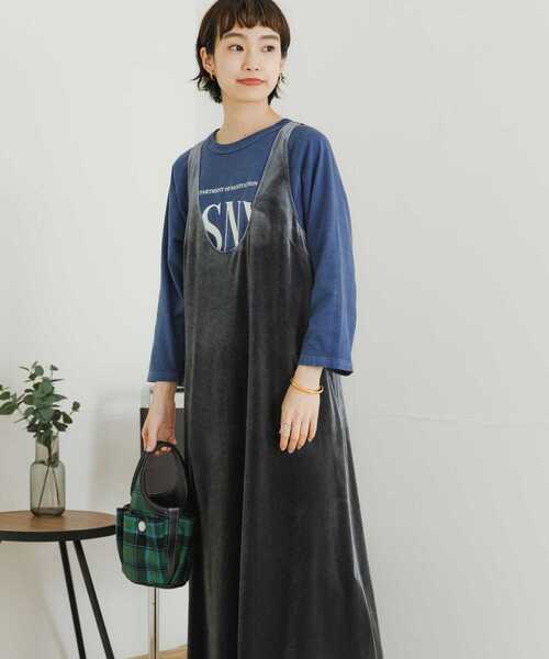 URBAN RESEARCH(アーバンリサーチ)の「ベロアジャンパーワンピース(ワンピース・レディース・ダークブラウン/グレー系その他・FREE)」の3枚目の写真