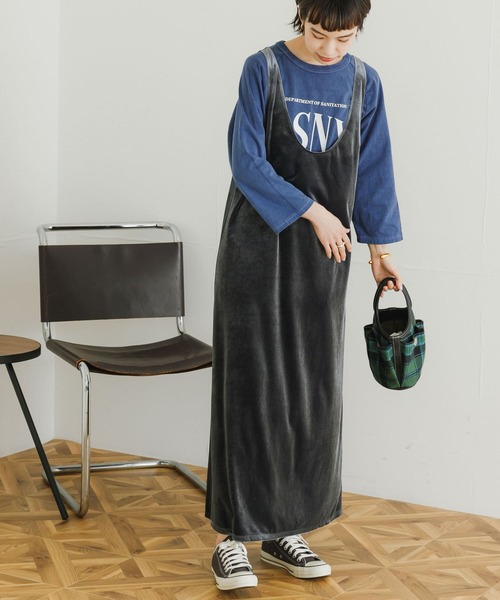 URBAN RESEARCH(アーバンリサーチ)の「ベロアジャンパーワンピース(ワンピース・レディース・ダークブラウン/グレー系その他・FREE)」の7枚目の写真