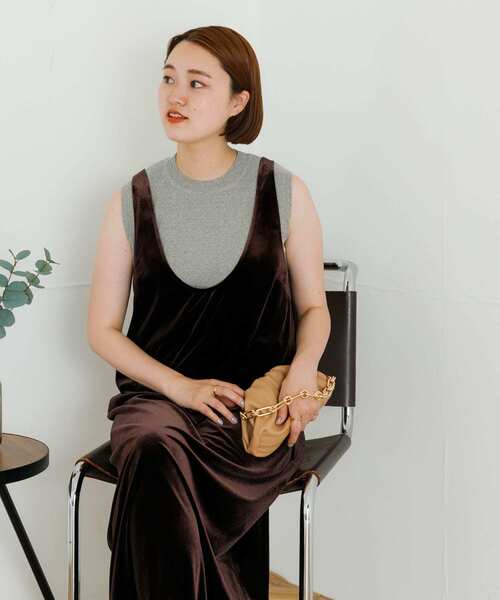 URBAN RESEARCH(アーバンリサーチ)の「ベロアジャンパーワンピース(ワンピース・レディース・ダークブラウン/グレー系その他・FREE)」の15枚目の写真