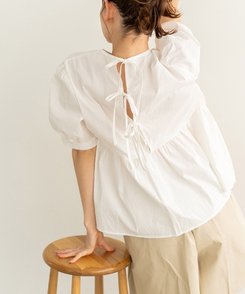 chocomee(チョコミー)の「バックリボンブラウス(シャツ/ブラウス・レディース・ホワイト/ブラック・FREE)」の1枚目の写真