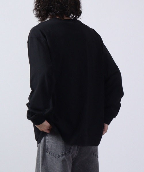 BALL(ボール)の「BALL ヘビーウェイトポケ付きロングスリーブBIGTシャツ(Tシャツ/カットソー・メンズ・ホワイト/オフホワイト/モカ/ブルー/ブラック×レッド/チャコール/ブラック×ブラック・M/L/LL/S)」の10枚目の写真