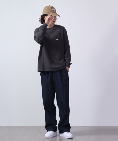 BALL(ボール)の「BALL ヘビーウェイトポケ付きロングスリーブBIGTシャツ(Tシャツ/カットソー・メンズ・ホワイト/オフホワイト/モカ/ブルー/ブラック×レッド/チャコール/ブラック×ブラック・M/L/LL/S)」の18枚目の写真