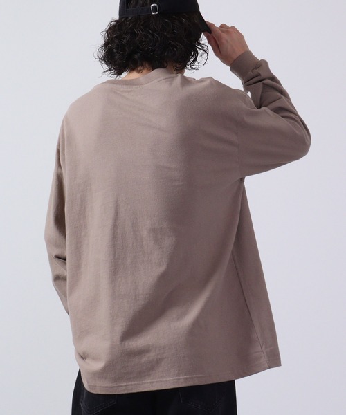 BALL(ボール)の「BALL ヘビーウェイトポケ付きロングスリーブBIGTシャツ(Tシャツ/カットソー・メンズ・ホワイト/オフホワイト/モカ/ブルー/ブラック×レッド/チャコール/ブラック×ブラック・M/L/LL/S)」の21枚目の写真
