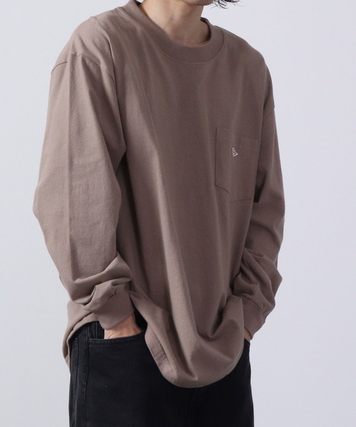 BALL(ボール)の「BALL ヘビーウェイトポケ付きロングスリーブBIGTシャツ(Tシャツ/カットソー・メンズ・ホワイト/オフホワイト/モカ/ブルー/ブラック×レッド/チャコール/ブラック×ブラック・M/L/LL/S)」の19枚目の写真