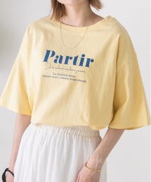 裾ラウンド・オーバーサイズ ロゴプリントTシャツ